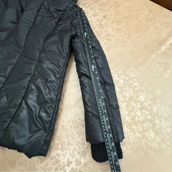 MACKAGE Selma Glossy Black Puffy Zipper Layered Coat Jacket Size Small Petite - Picture 13 of 16